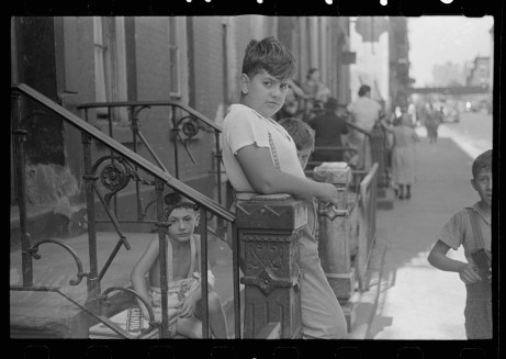 New York, New York. 61st Street between 1st and 3rd Avenues. Children playing in the street.  Library of Congress, Prints & Photographs Division, FSA/OWI Collection, LC-USF3301-006714-M1
