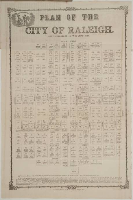 1834 Plan of Raleigh