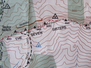 Detail from Christopher J. Ryan, map of Holyoke Range State Park, western section (2001)